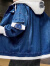 嗨森主义 连帽牛仔夹克男春秋季新款韩版潮流港风宽松外套男假两件牛仔衣 1688-深蓝色 Y8801 S