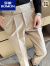 罗蒙（ROMON）那不勒斯男士高腰西.裤2023新款感休闲长裤韩版潮流直筒西装裤 米白色 29 (90-100斤)