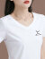白色t恤女2024年夏季新款修身显瘦弹力V领正肩女士上衣韩版棉短袖 102款酒红色 XL【110-120斤】