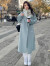 携鱼蓝色双面羊绒呢大衣2024年秋冬新款韩版宽松中长款系带毛呢外套女 燕麦色 XL