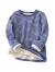 KIDS MAM&DAD儿童保暖上衣冬季男童女童加绒打底衫宝宝加厚上装一体绒保暖内衣 紫白条 110cm