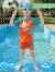 哈利城堡男童奥特曼泳衣夏季新款儿童中小童男孩卡通分体泳装2-12岁游泳套 橙色（带泳帽+泳镜+水枪） 120
