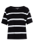 MeetMetro玛依尔条纹短袖T恤女夏季2024夏季新款修身显瘦短款气质上衣 黑白MJ068025 M