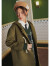 初语学院绵羊毛双面呢外套女冬季新款连帽牛角扣长款大衣 棕绿 L