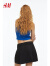 H&M女装半身裙早春新款休闲斜纹布褶裥半身短裙1110891 黑色 165/80