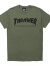 THRASHER【THRASHER官方】SKATE MAG LOGO经典字母印花圆领潮流短袖T恤 绿底黑字 XL