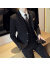 格诺菲驰（GonoFeci）男式西装三件套 新郎礼服韩版修身大码西服套装垂感免烫 黑色 M(100-115斤)