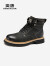奥康（Aokang）官方男靴 2023冬季新款舒适潮酷擦色马丁靴户外男靴 黑色 42