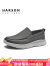 哈森（Harson）男鞋休闲皮鞋夏季新款商务休闲套脚皮鞋男士舒适软底一脚蹬皮鞋 MS244047灰色 38