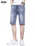 吉普（JEEP）夏季薄款牛仔短裤柔软休闲直筒五分裤男士新款轻薄透气舒适潮流男 浅蓝 28 二尺一