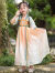 迪士尼（Disney）品牌汉服女童唐装新款儿童古装超仙公主夏款小女孩连衣裙古风夏季 猫咪短袖 90