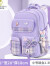 酷奇袋鼠（KUQIDAISHU）新款小学生书包女1-6年级高颜值轻便负护脊大容儿童双肩包 紫色小号【1-3年级】单书包