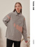 bosie秋冬季新款长袖衬衫男情侣细条灯芯绒感拼色结构衬衫 灰粉色 160/80A