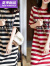 ZENGZHI NIUZAI冰丝2024夏天遮肚显瘦短袖T恤裙时尚宽松洋气中长款含棉连衣裙潮 红色连衣裙 XL 建议110-125斤