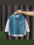 TTPMER男童长袖衬衫秋季新款长袖儿童宝宝白色衬衣中小童秋款婴儿上衣童 藏蓝色 80cm
