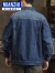 棉致美式复古牛仔夹克男士春秋季新款帅气修身工装外套牛仔衣 蓝色 XL 适合 135斤-150斤