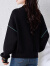 皮尔卡丹中国风女士卫衣早春2024新款时尚洋气春秋款上衣 黑色 XL  建议115-130斤