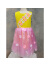 环保亲子服装儿童时装秀DIY材料手工制作衣服幼儿园女孩走秀演出 黄色粉裙双肩 170(款胸围三尺)