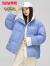 鸭鸭（YAYA）宝可梦系列羽绒服女士短款2023冬季新款立领加厚面包服保暖外套HY 蓝紫色 155/80A(S)