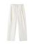 洛可可（ROCOCO）2023年春季新品通勤高腰显瘦女设计感时髦打褶休闲裤 米白 M