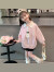 莫代尔女童卫衣春装2024新款洋气儿童装网红时髦上衣小女孩春秋款polo衫 粉色 120cm(120cm)
