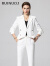睿诺白色西装套装女韩版时尚商务高端职业装气质修身ol主持人正装 西装+裙子 S