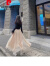 皮尔卡丹（pierre cardin）新款仙女8米超大摆波浪边时尚流沙裙子雪纺闪闪珠光半身裙长款 香槟金 (升级版) S 裙长80cm(身高155-159