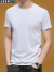 吉普（JEEP）桑蚕丝短袖t恤男夏季新款纯色百搭薄款圆领半袖高端上衣体恤衫潮T 白色  M (110-125斤)