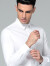 墨诺佰法式衬衫男商务休闲纯色修身免烫新郎男士袖扣衬衫长袖白衬衣 白色 41码（145-160斤）