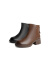 森达（SENDA）气质短靴女冬新商场同款羊皮革石头纹粗跟拉链时装靴4QN40DD3 黑色绒里 39