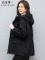 衣典零一（LEDIALYI）加绒加厚派克棉服女中长款2023冬季女装新款时尚中年棉袄棉衣外套 黑色 XXL（推荐139-150斤）