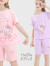 Hello Kitty女童睡衣套装棉2024新款夏季薄宽儿童短袖空调家居服宝宝 紫色条纹 160cm