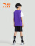 安踏儿童套装男童篮球套2024年夏季新款速干透气吸汗背心短裤运动套装 梦幻紫/梦幻黑-6 165cm