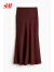 H&M女装半身裙2024夏季新款休闲高腰斑马纹喇叭半身中长裙1222952 铁锈棕 155/60 32