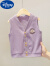 迪士尼（Disney）婴儿马甲儿童春秋外穿薄款2024新款女童毛线背心男童三岁宝宝马夹 紫色  110码【身高105左右】
