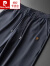 皮尔卡丹夏季高端丝滑无痕压胶冰丝两件套 男士青年商务短袖翻领休闲套装 黑色套装 4XL建议170-185斤