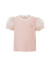 拉比（Labi Baby）女童t恤儿童短袖中大童装衣服夏装圆领泡泡袖网纱半袖夏季新款 点点泡泡袖粉色 130