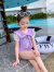 迪士尼（Disney）童装儿童泳衣女童游泳衣夏季薄款女孩连体衣短袖甜美风女孩速干衣 紫色 90码适合80-90年龄1-2岁左右