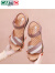 卡帝乐鳄鱼（CARTELO）妈妈凉鞋舒适防滑软底中年女夏季平底中老年老人奶奶时尚洋气真皮 豆沙色 35