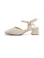 红蜻蜓包头凉鞋2024夏季镂空法式仙女风粗跟玛丽珍鞋 WFV24012米白色37