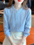 啄木鸟衬衫女感木耳领春装2024韩版新款刺绣提花上衣宽松长袖衬衣 白色 L