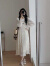 欧迪惠（Oudihui）2024春季女装新款长袖茶歇法式连衣裙女中长款小众气质高腰长裙子 白色 XL