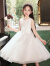 GULULU六一女童晚礼服高端儿童主持人钢琴演出服小女孩生日公主裙花童纱 白色 160