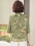 TUCANO;啄木鸟洋气夏装中国风雪纺衬衫上衣开衫女奶奶夏季小衫薄 绿色(上衣) XL码(80-105斤)