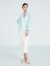 OVV2023春夏新款女装桑蚕丝醋酸雪纺绉分割设计轻薄透气短袖衬衫 浅蓝（净色）06 XS