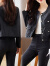 SXA香港潮牌短款皮衣外套女2024春秋新款时尚小个子百搭个性皮夹克 黑色 M