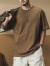 七匹狼  SEPTWOLVES美式纯色短袖T恤男夏季宽松圆领休闲半袖男士复古体恤上衣男装 军绿色 3XL(180-200斤)