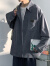 潮至（CHAOZHI）美式复古灯芯绒衬衫男春秋季宽松大码日系感重磅翻领工装外套 深灰色 M  建议80-105斤可穿