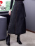 皮尔卡丹（pierre cardin）a字半身裙女秋冬季2023新款中年冬裙高腰洋气棉裙子 黑色 XL