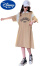 迪士尼（Disney）女童学院风夏季连衣裙儿童夏款时髦洋气大女孩公主裙子夏装潮 卡其 120cm